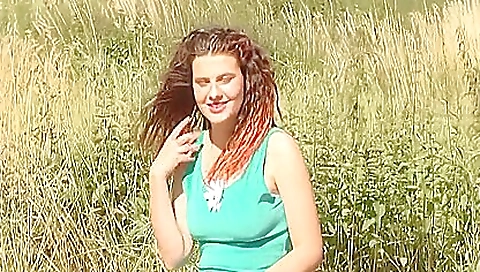 Sexy young chick masturbated in her pussy