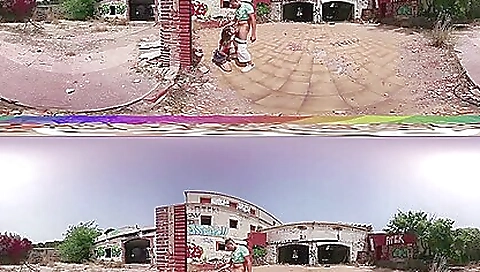 Suckoldoor sex with a sexy blonde